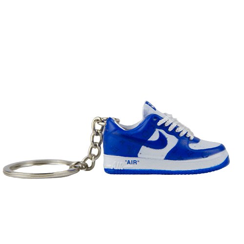 LV Trainer Denim Blue Mini Sneaker Keychain