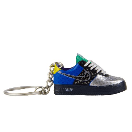 LV AF1 Multi-Color Patchwork Mini Sneaker Keychain