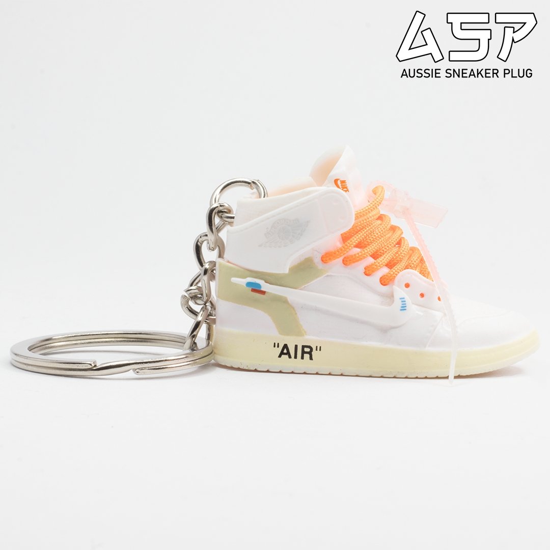 Mini Sneaker Keychain LV Air Jordan 1 Off-White. Hard Plastic High